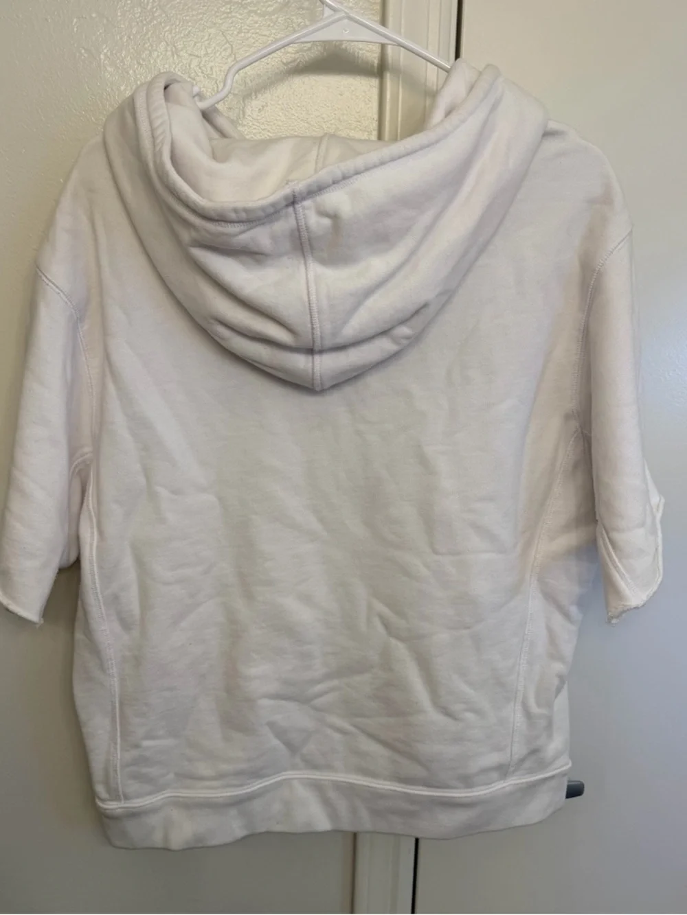 Free People Movement Freestyle Hoodie Sweatshirt White Short Sleeve Small